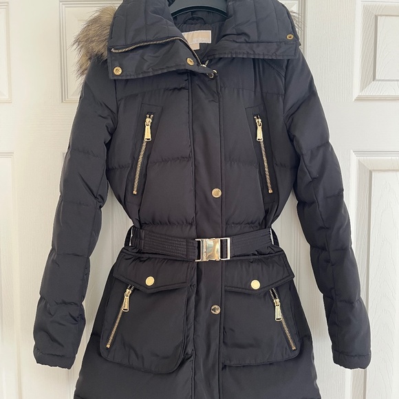 Michael Kors Coat Women's XXS Black with Gold Belt - Picture 1 of 5